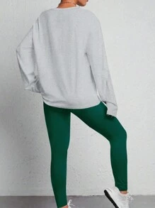 全新两件套女士长袖上衣、裤子和睡衣套装适合居家使用