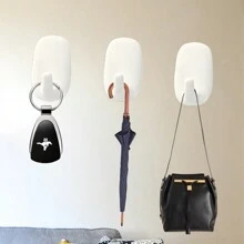 Gancho adhesivo, gancho blanco moderno y sencillo para cocina, baño, oficina, sala de estar, sin daños, adecuado para colgar ropa, utensilios de cocina, artículos de tocador, 1/2/5/10/20 piezas