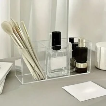 Monalife 1pc Acrylic Makeup Brush Holder - Lightweight Countertop Cosmetic Organizer For Office & Bathroom