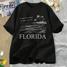 I Need To Forget So Take Me To Florida T Shirts Women Loose Tortured Poets Department Tee TTPD Tshi - màu đen - Xem 1