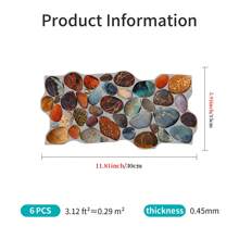 6 件/套 即剥即贴防溅板瓷砖 适用于厨房、浴室、洗衣房 - 30 厘米 X 15 厘米 蓝色、红色、绿色防溅乙烯基瓷砖贴纸 - 彩色 - 查看 4