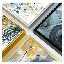 SURELIFE 1set Modern Gold Canvas Frame DIY Metal Oil Painting Frame Wall Frame Photo Frames Canvas Print Wall Art Frames Wall Posters Frame (Not With Galss)