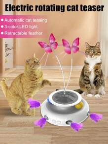 Nouveau jouet électrique automatique pour chat de compagnie, baguette taquine à rotation 360° auto-joueuse intelligente pour améliorer l'exercice du chat