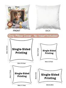 1 件可定制姓名、年龄、照片印花枕套，时尚创意独特可爱单面印花枕套，适合家人、朋友、生日的家庭卧室礼物 - 彩色 - 查看 7