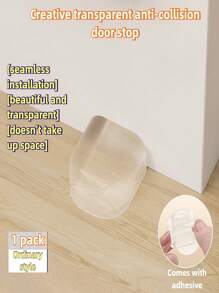 1pc Innovative Doorstop - Transparent Silicone Strap With Metal Base, Quiet PU Material, Suitable For Home Use - Multicolor - View 14