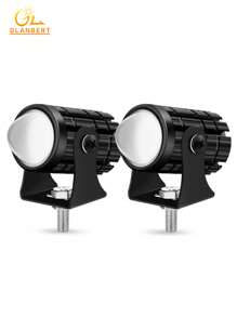 2pcs Universal Motorcycle LED Headlights With Yellow And White Dual Color High And Low Beam Spotlights Ultra Bright Motorcycle Spotlights - Black - View 11