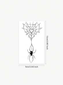 Cyan sea 1pc Waterproof Anti-Sweat Non-Reflective Gothic-Style Artistic Dark Spider Web Temporary Tattoo, Suitable For Fashion Leader For Daily Use, Realistic Fake Tattoos Party Favors & Gifts