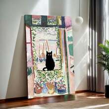 Henri Matisse   On Canvas Wall Art Matisse Famous Open Window Black Cat Poster Funny Cat Floral Print Colorful Farmhouse Gallery Aesthetic Room Decor For Bedroom Bathroom - Canvas Painting - View 2