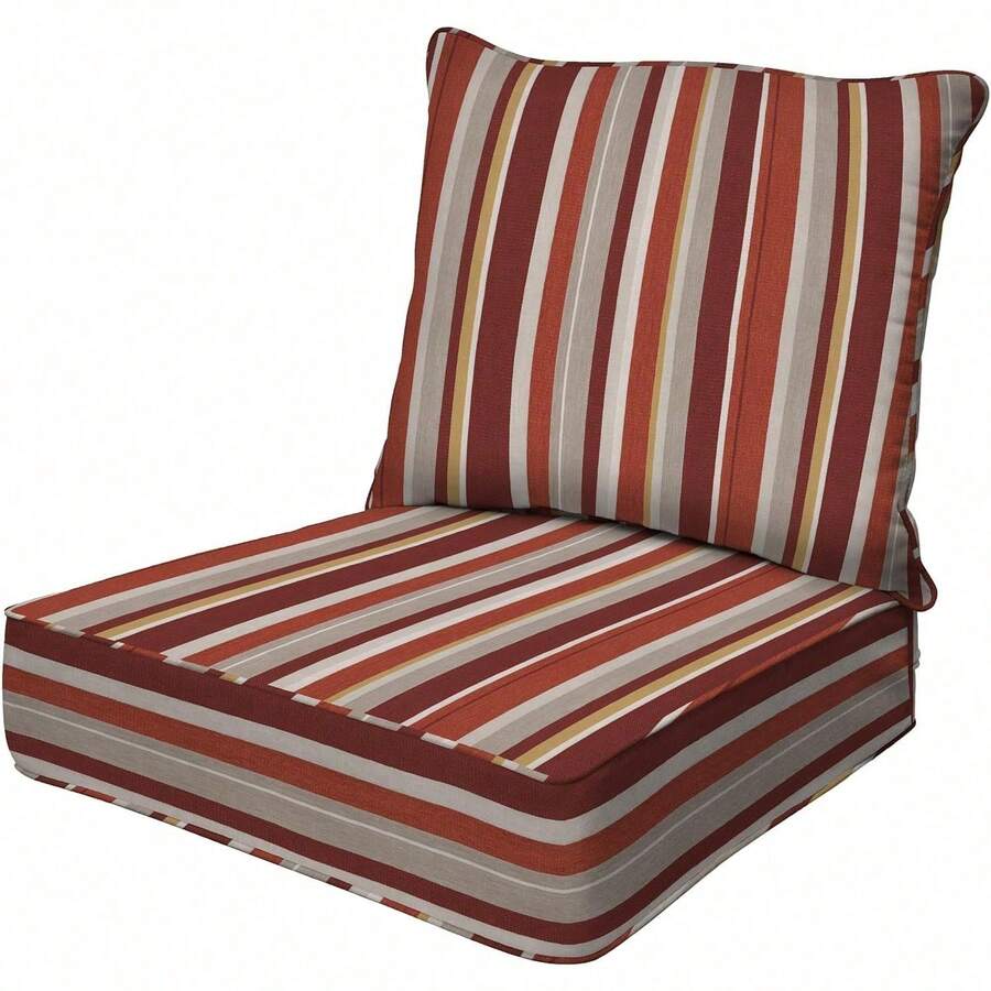Outdoor Deep Seat, 24" W X 23" D, Stripe Brick Outdoor Chair Cushion - Stripe Brick - View 1