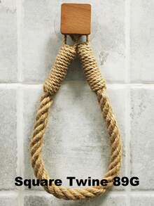 Rope Creative Paper Roll Holder, Suction Cup, Toilet Toilet Paper Storage Rack, Toilet Paper Rack, Hygiene No-Drill Solid Wood Hook. - Multicolor - View 15