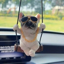 1 chiếc gương chiếu hậu ABS hình chú chó dễ thương, phụ kiện thú cưng đáng yêu cho xe hơi, mặt dây chuyền trang trí xe hơi, phụ kiện trang trí nội thất xe hơi - mặt dây chuyền gương chiếu hậu bulldog - Xem 7