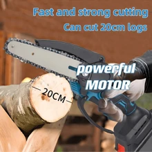 SUBY 1 Set SUBY 6-Inch Cordless Mini Chain Saw With 2 Batteries And 2 Chains, Suitable For Tree Trimming, Home Renovation And Wood Cutting Tools