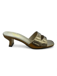 Sandalias de tacón alto de punta cuadrada para uso diario - Bronce - Ver 4