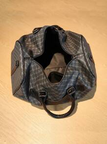 1 件男女通用时尚 PU 皮革旅行包，大容量手提行李包，适合短途旅行/健身房，送给男朋友或父亲的礼物，返校旅行健身包，露营巡航必备品，徒步旅行返校夏季手提箱过夜包行李袋周末包行李袋行李袋随身携带包大学包行李袋周末包医院包假日冬季 - 黑色 - 查看 9