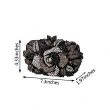 Rose Flower Crystal Purses Sparkly Rhinestone Evening Clutch For Women Wedding Party Cocktail Handbags