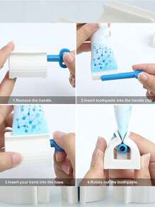 Exprimidor de tubo de pasta de dientes - Rodillo manual para exprimidor de tubo de pasta de dientes, exprimidor de cepillo de dientes, soporte para pasta de dientes, exprimidor de pasta de dientes, exprimidor de tubo de pasta de dientes, dispensador de pasta de dientes de uso múltiple, soporte enrollable para pasta de dientes, decoración de baño del hogar, decoración de otoño, regreso a la escuela - Multicolor - Ver 6