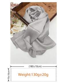 FADZOYLE 1 件 180*70CM 围巾纹理皱褶缎面绉纱皱褶披肩和围巾丝绸质感雪纺头巾女士长发围巾辫子柔软头巾头巾围巾头巾海滩罩纱笼缎面头巾日常生活晚间旅行婚礼派对新娘 - 淺粉色 - 查看 6