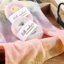 3pcs Multi-Color Gradient Mohair Yarn - Luxury Fiber Blend, Perfect For DIY Knitting Scarves, Hats And Sweaters - Ideal For Knitting And Crocheting Sweaters - 3 Packs - View 2