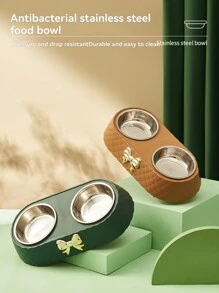 Nouveau bol à aliments en acier inoxydable antidérapant et détachable pour amateurs de chats/chiens et mamans d'animaux de compagnie, avec décoration papillon. Forme de diamant, cadeau pour amateurs de chats/chiens et mamans d'animaux de compagnie