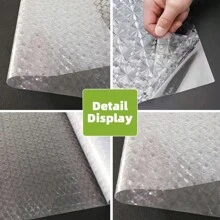 1 Roll Diamond Pattern Window Film, Simple PVC Static Cling Window Sticker - Grey - View 4