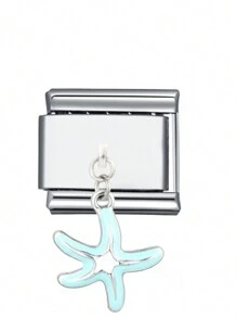 1 件 2025 情人节时尚 9 毫米宽 1 件海星贝壳 DIY 迷人情侣不锈钢串珠手链珠宝制作配件