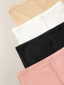 4 pièces, Boxers mi-taille pour femmes avec empiècement en dentelle, Shorty 2 en 1 anti-reflet, Confortable et respirant, Sous-vêtements pour la maison, Ensemble de 3 culottes