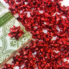 50pcs Mini Gift Bow, 1" Inch Metallic Star Bow Small Tiny Stick On Bows For Present Holiday Birthday Party Decoration Wrapping, Mother's Day And Graduation Gifts, Random Color