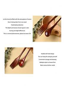 1/2/5/6/10pcs Reusable Wooden Coffee, Honey, Milk And Yogurt Spoon - Creative Mixing And Dessert Spoon, Suitable For Party, Kitchen And Restaurant