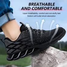 Damen Arbeitsschuhe, Unisex Schnür-Sicherheitsschuhe, Damen Laufschuhe - Verstärkte Sohlen, Stahl-Zehenkappen für Komfort und Schutz, explosionssicher, durchstoßfest, geeignet für Büro, Baustelle, atmungsaktiv und leicht für den Sommer, Industrie- und Lässig-Stil
