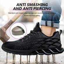 Damen Arbeitsschuhe, Unisex Schnür-Sicherheitsschuhe, Damen Laufschuhe - Verstärkte Sohlen, Stahl-Zehenkappen für Komfort und Schutz, explosionssicher, durchstoßfest, geeignet für Büro, Baustelle, atmungsaktiv und leicht für den Sommer, Industrie- und Lässig-Stil