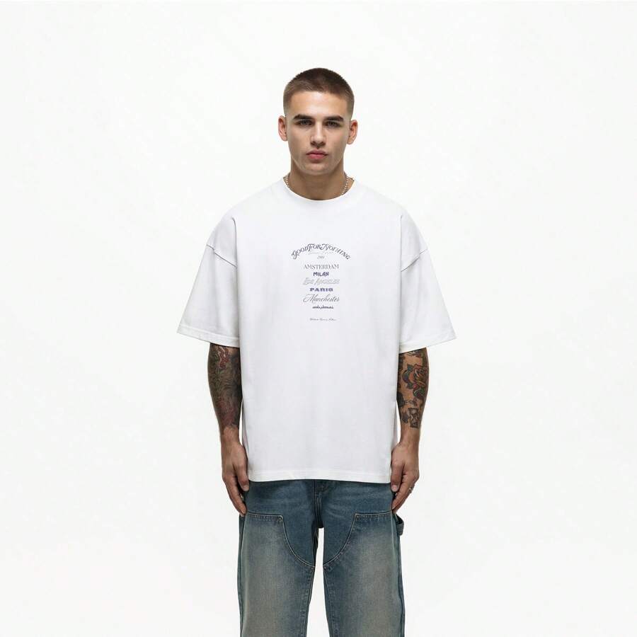 Good for Nothing Överdimensionerad District White T-shirt - Vitt - Visa 1