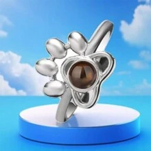 Customized Photo Projection Ring Dog Cat Paw Pendant Memory Jewelry Gift Dropshipping Personalized Mother Day Gifts 2024