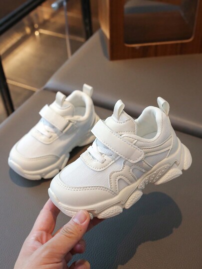 2025 Neue Frühling Kinder/Kleinkinder atmungsaktive Chunky Sneaker, leichte weiße Freizeitschuhe