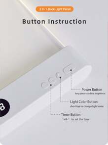 1 pieza Luz plana LED transparente para lectura, lámpara de lectura LED con visión nocturna plana, lámpara de lectura inteligente LED, 3.7V/1200mAh recargable con 3 temperaturas de color, función de temporizador de 0-99, lámpara de noche para estudiantes, luz de lectura con cuidado ocular, luz de mesita de noche, luz nocturna, regalo perfecto para estudiantes, amigos y familiares, ideal para lectura nocturna inalámbrica y portátil