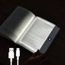 1 pieza Luz plana LED transparente para lectura, lámpara de lectura LED con visión nocturna plana, lámpara de lectura inteligente LED, 3.7V/1200mAh recargable con 3 temperaturas de color, función de temporizador de 0-99, lámpara de noche para estudiantes, luz de lectura con cuidado ocular, luz de mesita de noche, luz nocturna, regalo perfecto para estudiantes, amigos y familiares, ideal para lectura nocturna inalámbrica y portátil