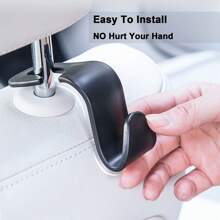 四合一汽车座椅头枕挂钩收纳架，通用型汽车座椅靠背挂钩，可用于悬挂钱包、衣物、外套、水瓶等，完美搭配汽车内饰配件。