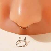 几何夹式鼻环 - 假穿孔鼻饰，适合男女青少年男孩女孩 - 适合作为礼物 - 鼻環 - 查看 5