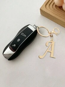 1 pieza Llavero con letra de oro avanzado y elegante, colgante con letra tridimensional, llavero clásico y simple, decoración, accesorio de bolso, versátil para bolsos de trabajo, escuela, compras, mochilas, bolsos de mano, accesorio de bolso, adecuado para regalar a amigos, familia, parejas, novias, regalos importantes, recuerdos de vacaciones