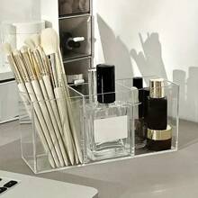 Monalife 1pc Acrylic Makeup Brush Holder - Lightweight Countertop Cosmetic Organizer For Office & Bathroom