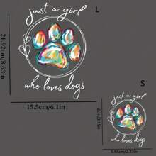1pc/2pcs/3pcs Inspirational Message Heat Transfer Sticker, Washable Mixed Color DIY Patch, Suitable For T-Shirts, Jeans, Backpacks - Girls' And Dog Paw Designsion Stickers - Multicolor - View 3