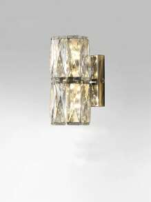 1 件金色/银色水晶壁灯，G4 光源，适用于客厅、卧室、厨房、走廊家居装饰，不锈钢电镀灯体