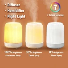 250ml Essential Oil Diffuser, Ultrasonic Aromatherapy Diffuser With Intermittent Timer, 7 LED Lights And Auto-Off Safety Switch