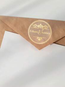 30/60/120/240 Stück personalisierte runde transparente Heißprägesticker mit Wunschtext, individuelle Hochzeitsetiketten, Geburtstagssticker, Sticker für Wasserflaschen, angepasste Party-Favoritenetiketten, anpassbare selbstklebende Hochzeitsfeiersticker, Party-Beutel-Etiketten, 4x4cm, 4 Designs