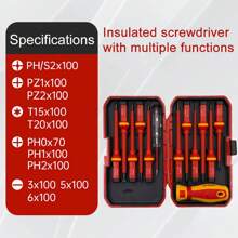 Electrical Screwdriver Set, Insulated VDE Screwdriver Set Including Carry Case For Storage, Electricians Screwdrivers. - Multicolor - View 4