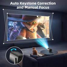 Smart Mini Projector, Wired Identical Screen Projector,HY3200,1080P Full HD Portable Projector, Movie Projector Compatible With TV Stick Smartphone/HDMI/USB, Indoor & Outdoor Use. - View 8