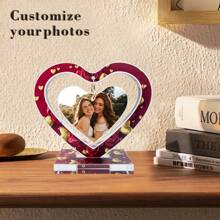 1pc Personalized Photo Decor, Romantic Hollow Heart Acrylic Sign With Your Own Photo, Beautiful Picture, Travel Photos, Customized Desktop Decoration, Gift For Valentine's Day, Mother's Day, Wedding Anniversary, Travel Memory, Parent-Child Memento,Home Refresh,Warm Ambience,Home & Living,Customized Crafts,Christmas Gift Supplies - Multicolor - View 13