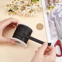 1卷 13.5 码缎纹斜纹带 0.47 英寸宽双折缎纹装订斜纹带适用于旗袍装饰服装接缝滚边黑色 - 黑色 - 查看 6