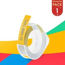 1 Stück 9mm mehrfarbiges 3D Prägeetikettenband für Prägeemaschinen, PVC Etiketten DYMO 12965 Motex E101 E-101 E-303 0.47" 3D Prägeband für DYMO Prägeemaschinen, PVC Etiketten, DYMO Band für Motex E101