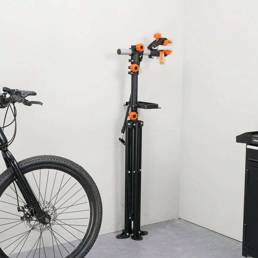 Bike Repair Stand, Heavy Duty Aluminum Bike Repair Stand, Adjustable Height Bicycle Maintenance Workbench With Magnetic Tool Tray Telescopic Arms, Foldable Bicycle Workbench For Home, Shop - 80 lbs Đen - Xem 1
