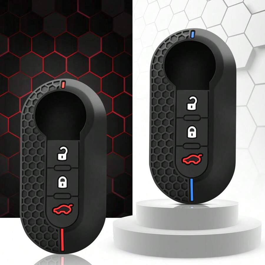 Silicone Car Flip Key Case Cover For Fiat Ducato 500 500L Panda Grande Punto Lancia Musa Auto Shell Fob Keychain Accessories